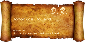 Domonkos Roland névjegykártya